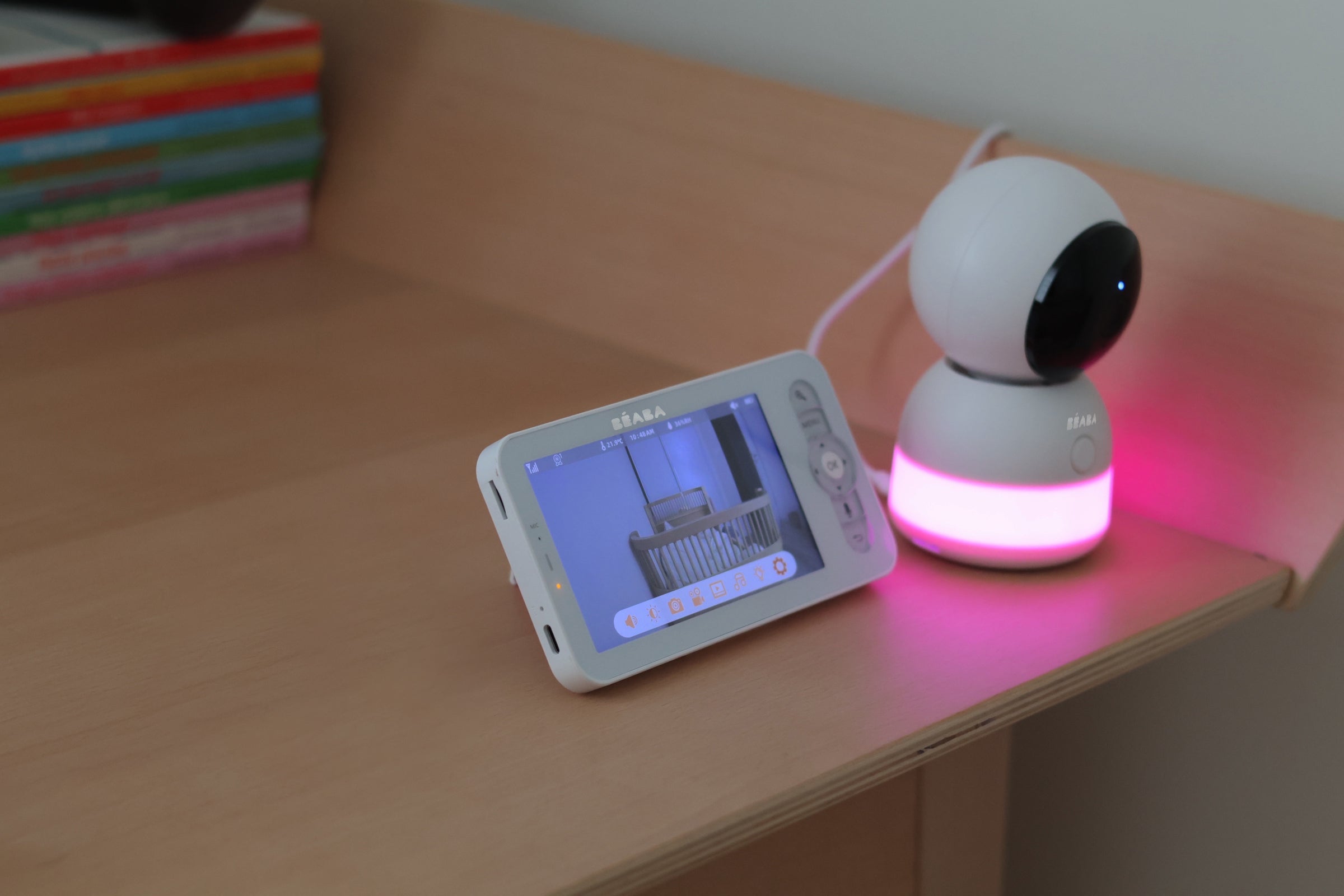 三合一禪意夜燈 WiFi 嬰兒監視器 3MP 攝影機,5 吋 HD720P 顯示器