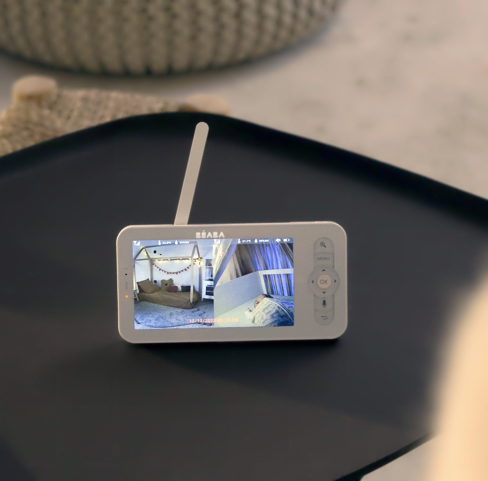 三合一禪意夜燈 WiFi 嬰兒監視器 3MP 攝影機,5 吋 HD720P 顯示器