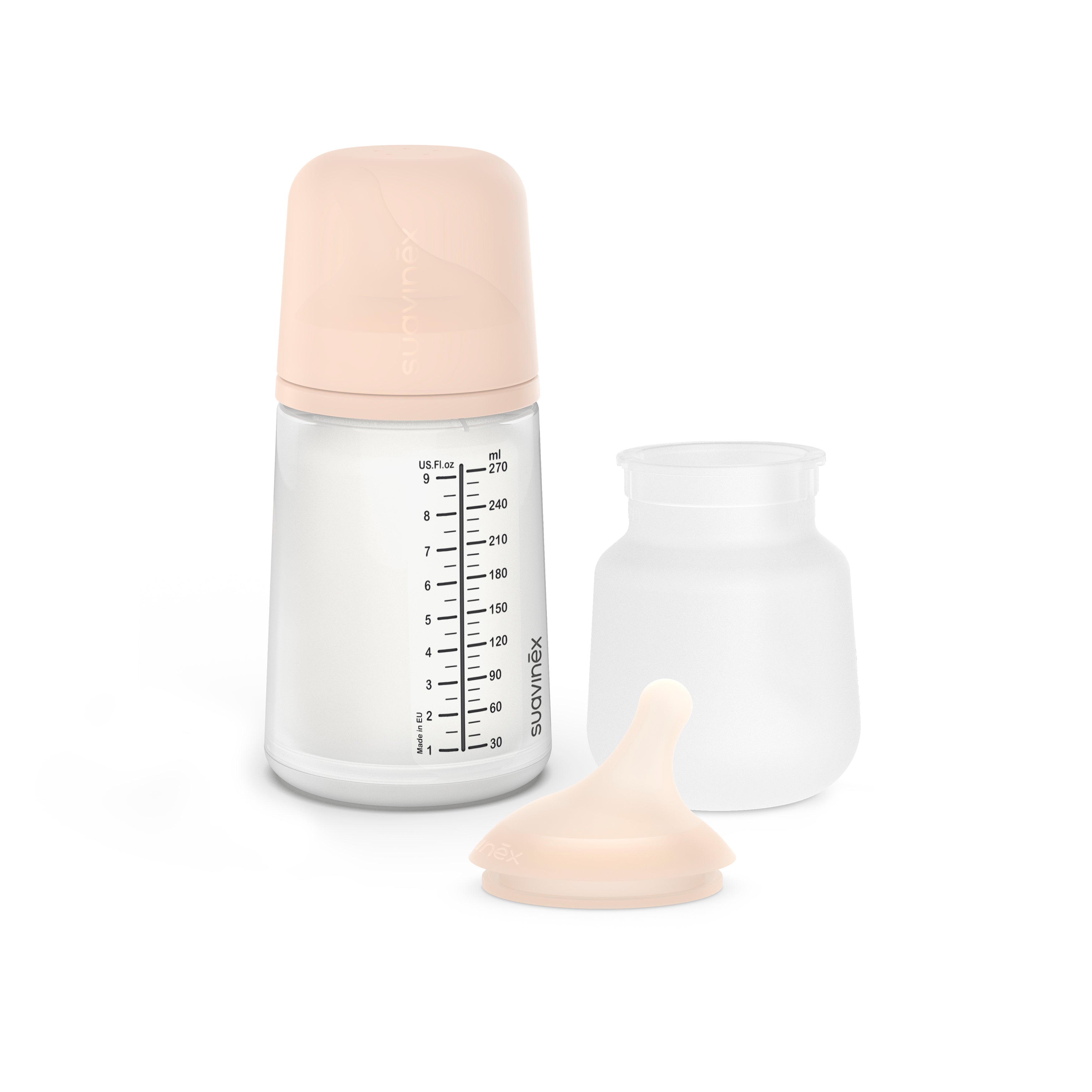 Zero Zero 防脹氣仿母乳奶瓶 M中流量套裝 (270 ml / 3M+)