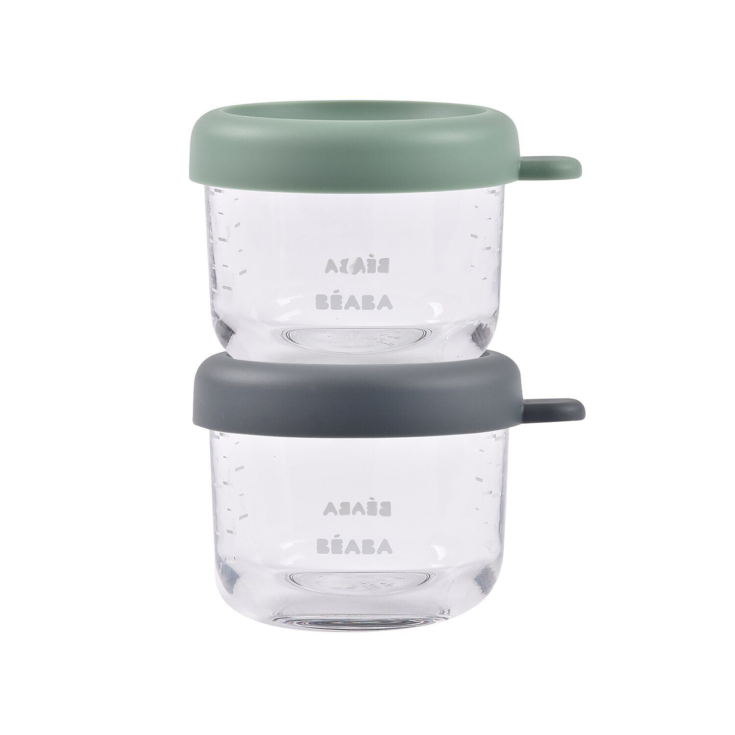 玻璃食物儲存器 150 毫升2 件裝 - 灰色/鼠尾草綠