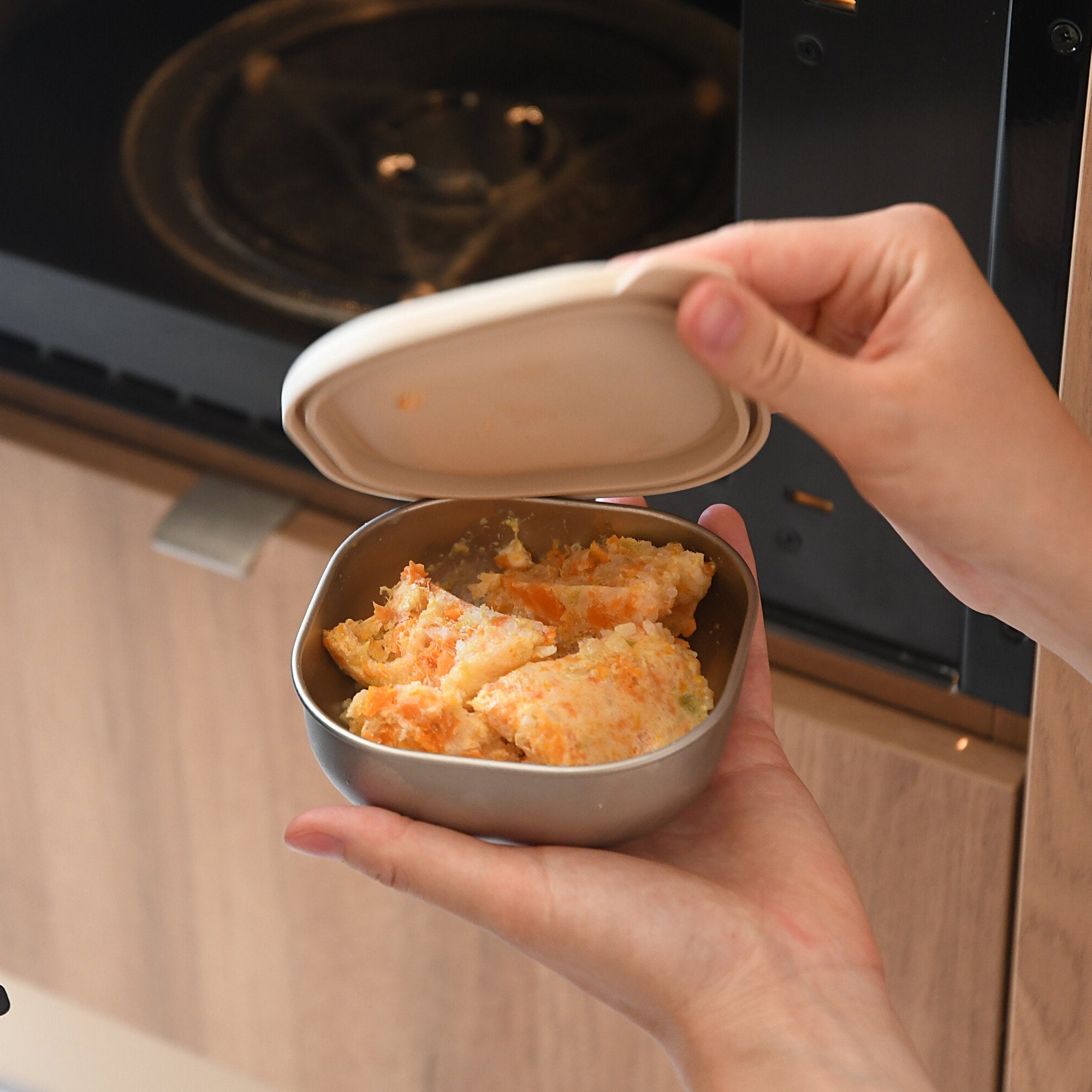 Stainless Steel Baby Bowls with Lid Set of 3, Microwave-Safe