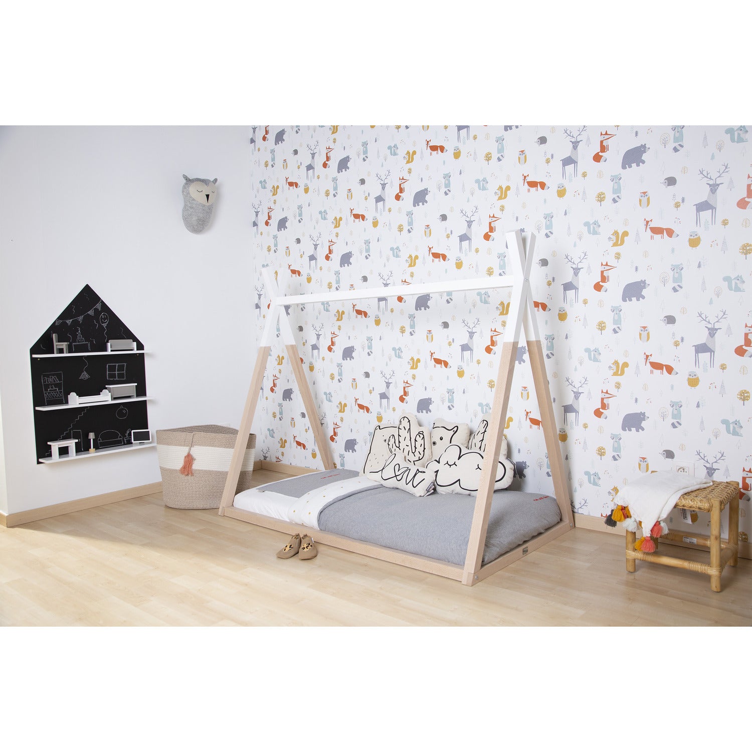 TIPI 兒童木床架（原木色/白色）70X140cm